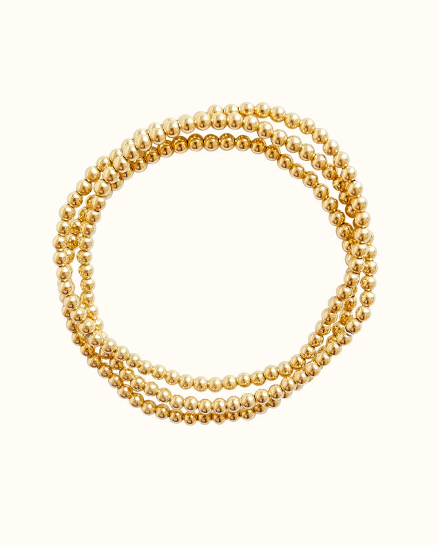 Gara Danielle Elastic Bracelet with 14k Gold-Filled 3mm Beads