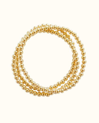 Gara Danielle Elastic Bracelet with 14k Gold-Filled 4mm Beads