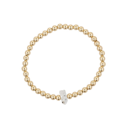 Gara Danielle Herkimer Diamond elastic bracelet with 14k gold-filled beads