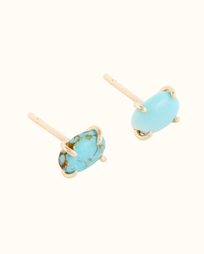 Gara Danielle 14k Gold and Natural Turquoise Earrings