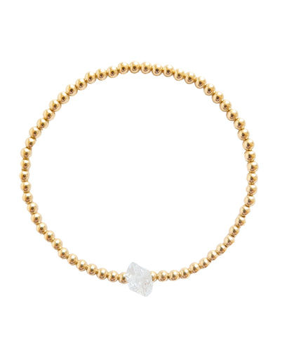 Gara Danielle Herkimer Diamond elastic bracelet with 14k gold-filled beads