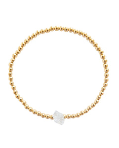 Gara Danielle Herkimer Diamond elastic bracelet with 14k gold-filled beads