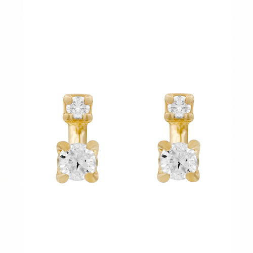 Gara Danielle 14k Gold Two-Stone Diamond Earring