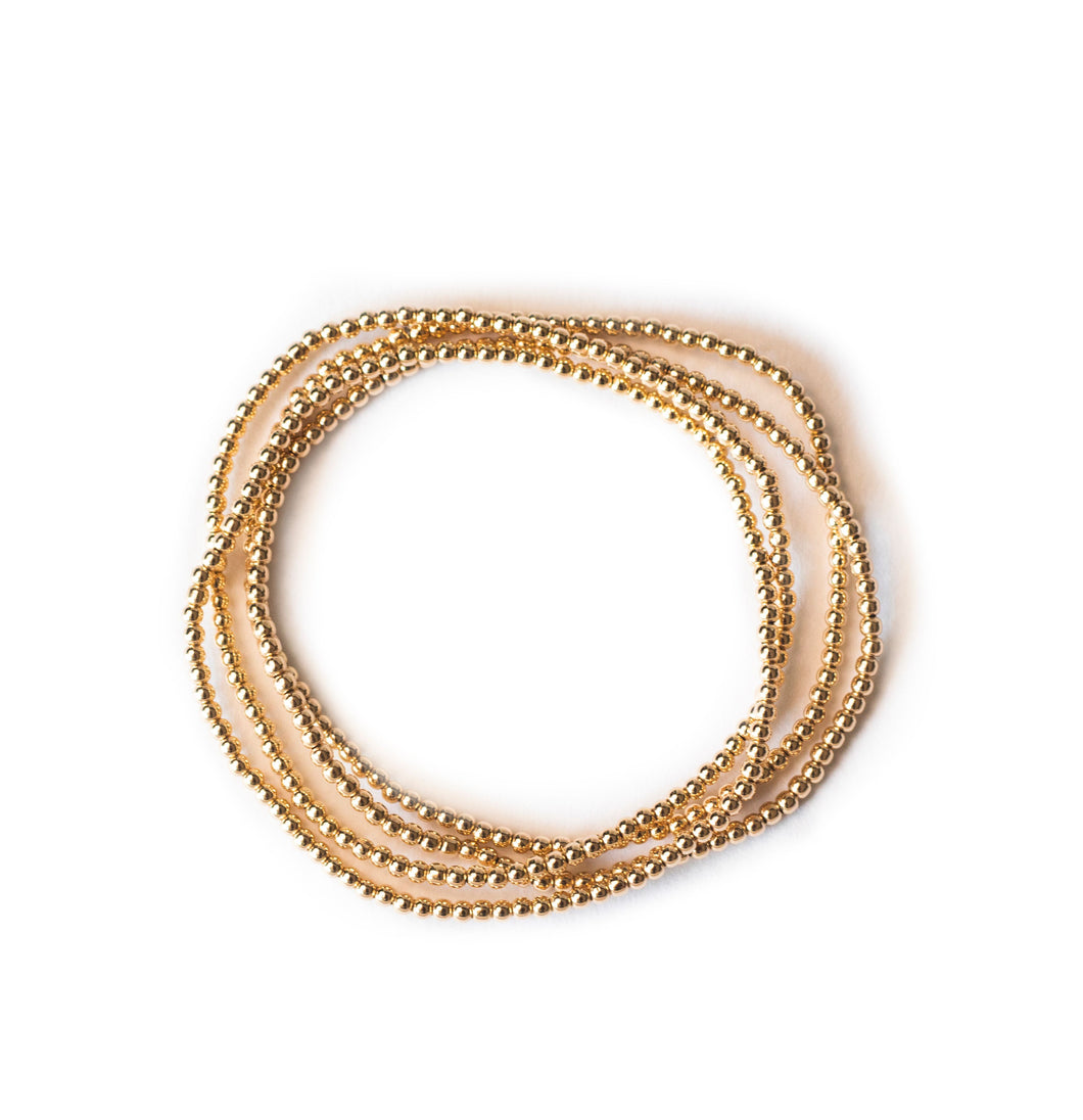 Gara Danielle Elastic Bracelet With 14k Gold-Filled 2mm Beads