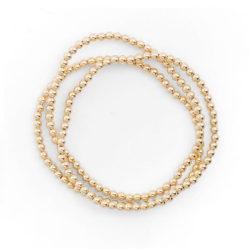 Gara Danielle Elastic Bracelet with 14k Gold-Filled 3mm Beads