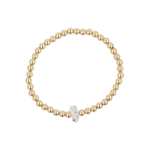 Gara Danielle Herkimer Diamond elastic bracelet with 14k gold-filled beads